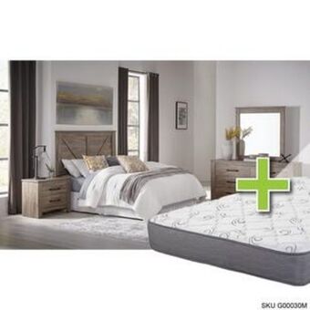 Aaron's Adorna ii 4 - piece queen bedroom set w/ 9.5 tight top medium memory foam mattress, foundation, & cases offer