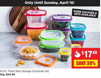 Kitchen Stuff Plus 24 pc. fresh seal storage container set offer