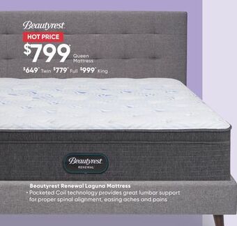 Sleep Country Beautyrest renewal laguna mattress offer