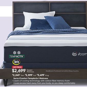 Sleep Country Serta icomfort tempactiv i mattress offer
