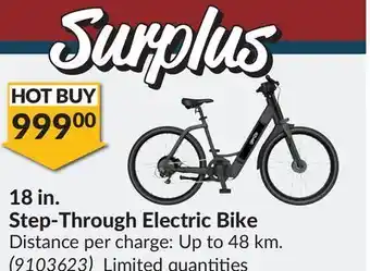 Princess Auto 18 in. step-through electric bike offer
