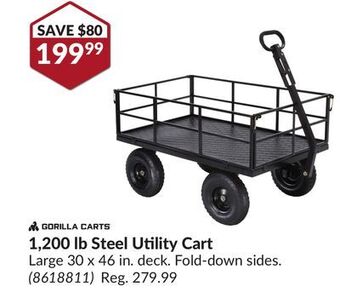 Princess Auto 1,200 lb steel utility cart offer