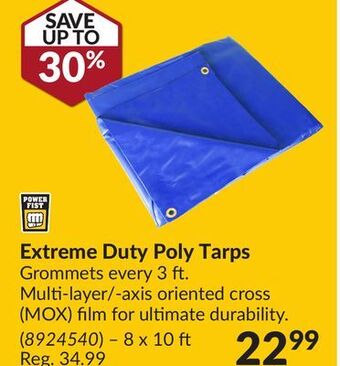 Princess Auto Extreme duty poly tarps offer