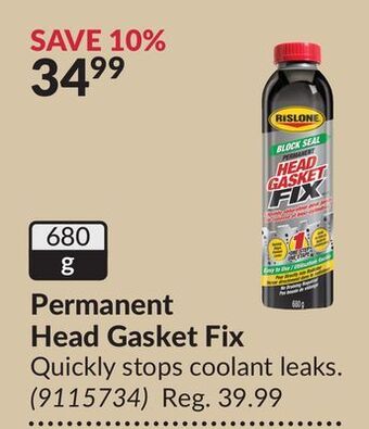 Princess Auto Permanent head gasket fix offer