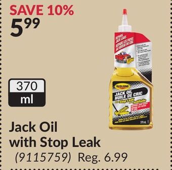 Princess Auto Jack oil with stop leak offer