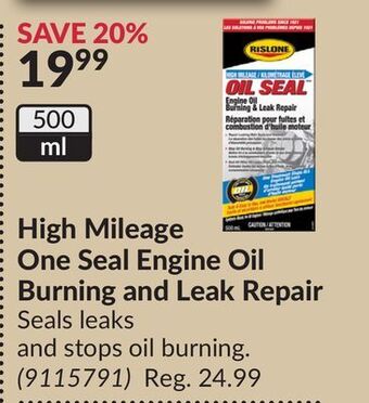 Princess Auto High mileage one seal engine oil burning and leak repair offer