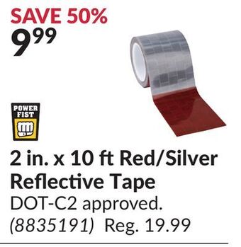 Princess Auto 2 in. x 10 ft red/silver reflective tape offer