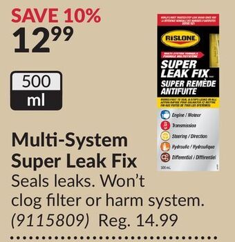 Princess Auto Multi-system super leak fix offer