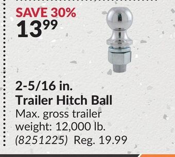Princess Auto 2-5/16 in. trailer hitch ball offer