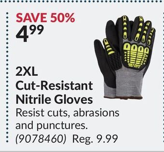 Princess Auto 2xl cut-resistant nitrile gloves offer