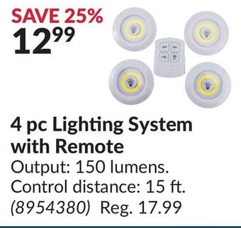 Princess Auto 4 pc lighting system with remote offer