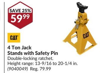 Princess Auto 4 ton jack stands with safety pin offer