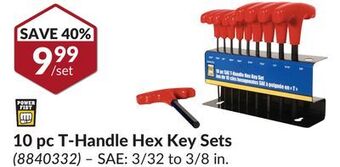 Princess Auto 10 pc t-handle hex key sets offer