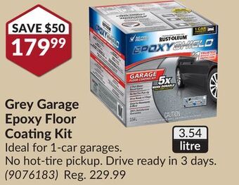 Princess Auto Grey garage epoxy floor coating kit offer