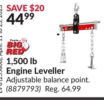 Princess Auto 1,500 lb engine leveller offer