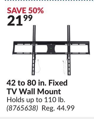 Princess Auto 42 to 80 in. fixed tv wall mount offer