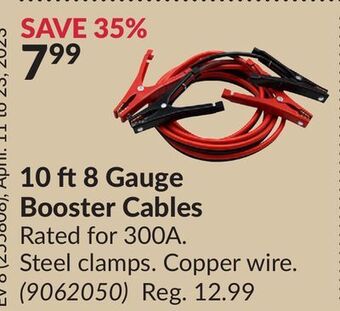 Princess Auto 10 ft 8 gauge booster cables offer