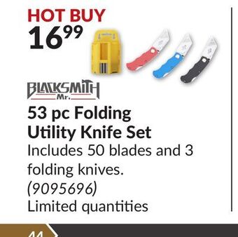 Princess Auto 53 pc folding utility knife set offer