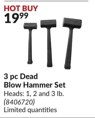 Princess Auto 3 pc dead blow hammer set offer