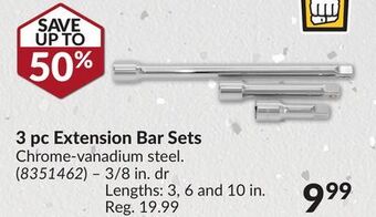 Princess Auto 3 pc extension bar sets offer