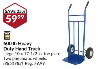 Princess Auto 600 lb heavy duty hand truck offer