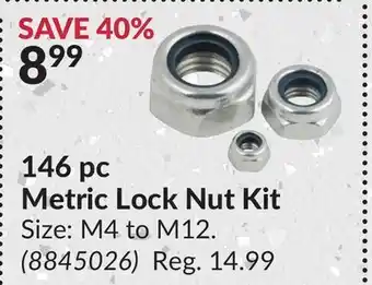 Princess Auto 146 pc metric lock nut offer