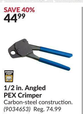 Princess Auto 1/2 in. angled pex crimper offer