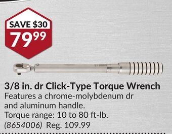 Princess Auto 3/8 in. dr click-type torque wrench offer
