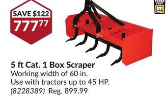 Princess Auto 5 ft cat. 1 box scraper offer
