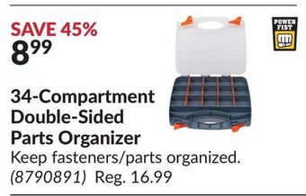 Princess Auto 34-compartment double-sided parts organizer offer