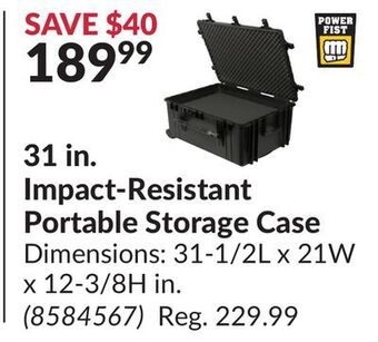 Princess Auto 31 in. impact-resistant portable storage case offer