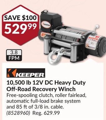 Princess Auto 10, 500 lb 12v dc heavy duty off-road recovery winch offer