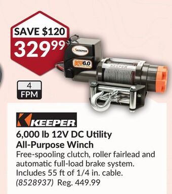 Princess Auto 6,000 lb 12v dc utility all-purpose winch offer