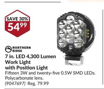 Princess Auto 7 in. led 4, 300 lumen work light with position light offer