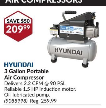 Princess Auto 3 gallon portable air compressor offer