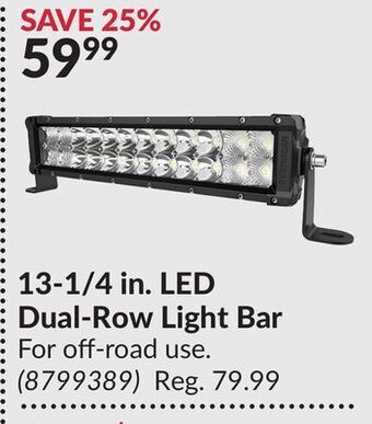 Princess Auto 13-1/4 in. led dual-row light bar offer