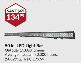 Princess Auto 50 in. led light bar offer