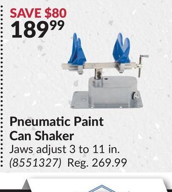 Princess Auto Pneumatic paint can shaker offer