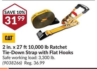 Princess Auto 10, 000 lb ratchet tie-down strap with flat hooks offer