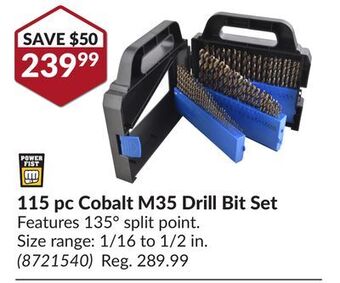 Princess Auto 115 pc cobalt m35 drill bit set offer