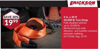 Princess Auto 4 in. x 30 ft 20,000 lb tow strap offer