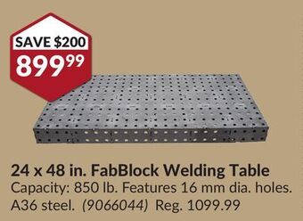 Princess Auto 24 x 48 in. fabblock welding table offer