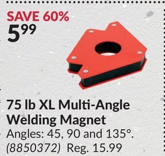 Princess Auto 75 lb xl multi-angle welding magnet offer