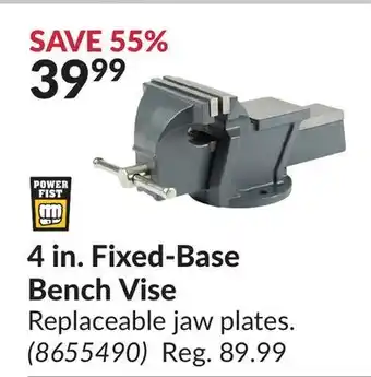 Princess Auto 4 in. fixed-base bench vise offer