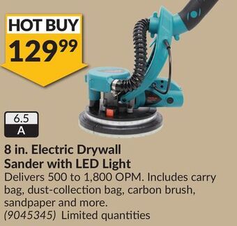 Princess Auto 8 in. electric drywall sander with led light offer