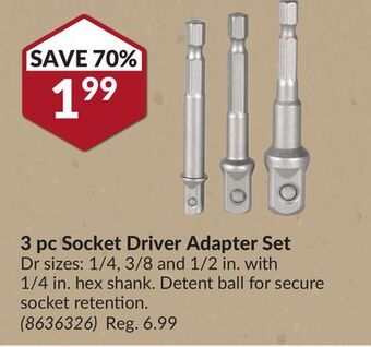Princess Auto 3 pc socket driver adapter set offer