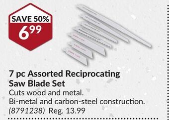 Princess Auto 7 pc assorted reciprocating saw blade set offer