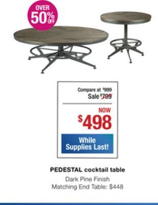 La Z Boy Pedestal cocktail table offer