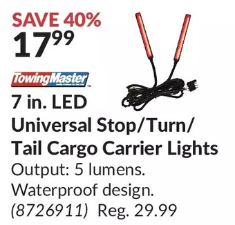 Princess Auto Towingmaster 7 in. led universal stop/turn/tail cargo carrier lights offer