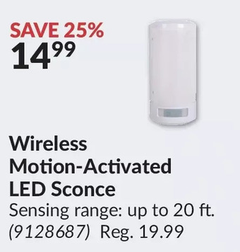 Princess Auto Wireless motion-activated led sconce offer